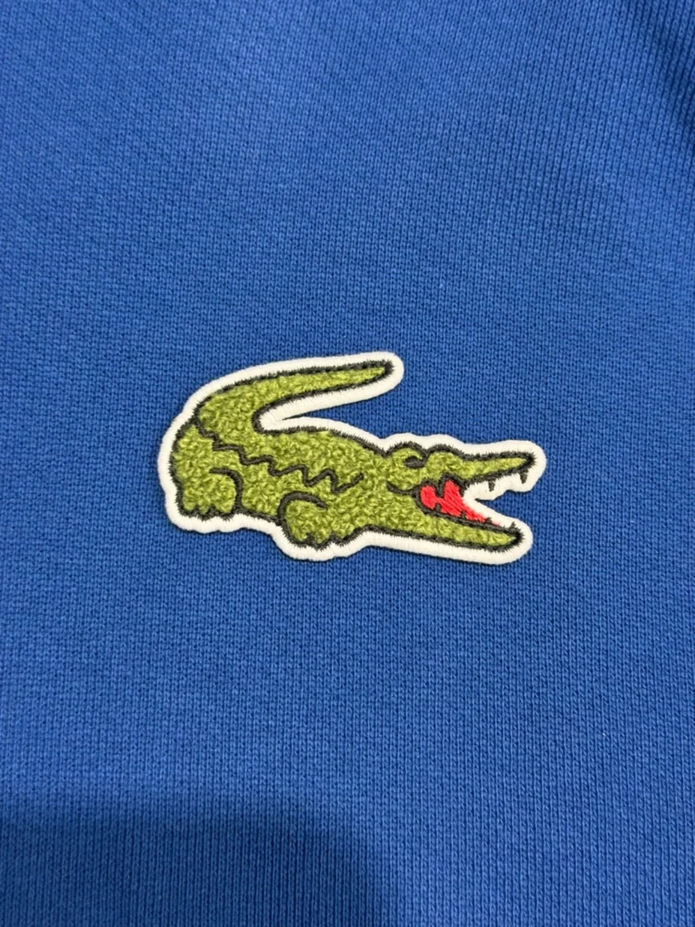 Lacoste Blue Hoodie Sweatshirt with Green Crocodile Logo